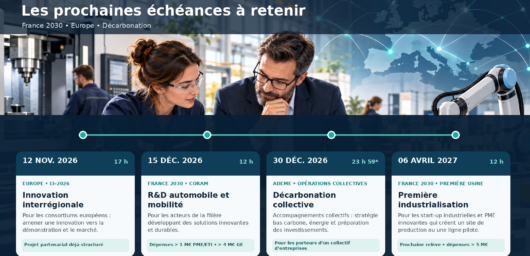 Financements industriels : quatre échéances à regarder avant la fin de 2026